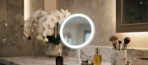 Espejo De Mesa Con Luz Led Redondo Flexible Tocador