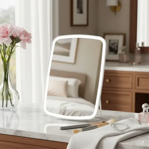 Espejo Rectangular Led Táctil Poratil Calido Frio Neutro Usb