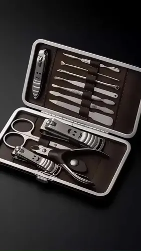 Kit Manicure Portátil Estojo 12pcs Conjunto Alicate Cortador