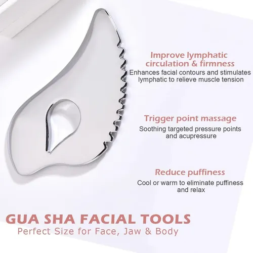 Gua Sha Grande Facial Y Corporal Rosa Para Drenaje Linfátic