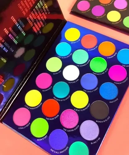 Paleta 24 Sombras Neón Mate Satín City Of Neon Lights Rude Cosmetics