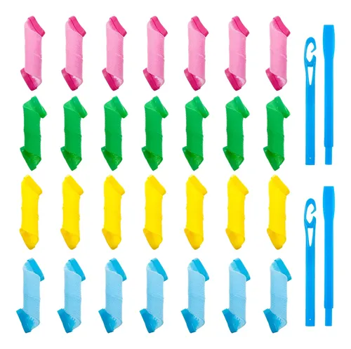 Kit De Rulos Sin Calor Willbond 28 Piezas 15 Cm Color