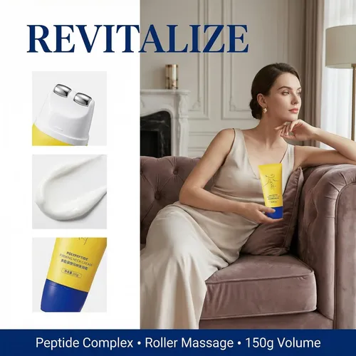 Neck Firming Cream With Roller, Smoothes Wrinkles And Fine