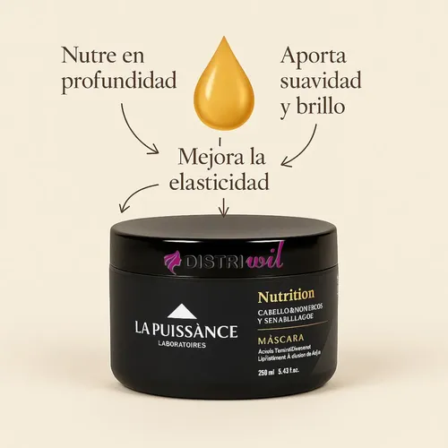 Mascara Capilar Nutricion La Puissance Acido Hialuronico En Liposomas Con Argan X250g Cabello Muy Seco – Uso Profesional Hidratacion Brillo Suavidad Humectacion Renovacion Restauradora