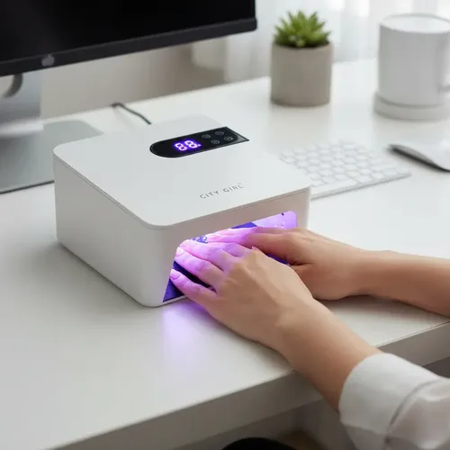Cabina Uñas Lámpara Secado Rapido Uvled 72w City Girl Blanco