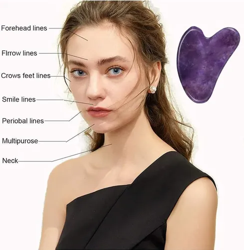 Gua Sha Facial Piedra Masajeador Piel Firme Con Estuche