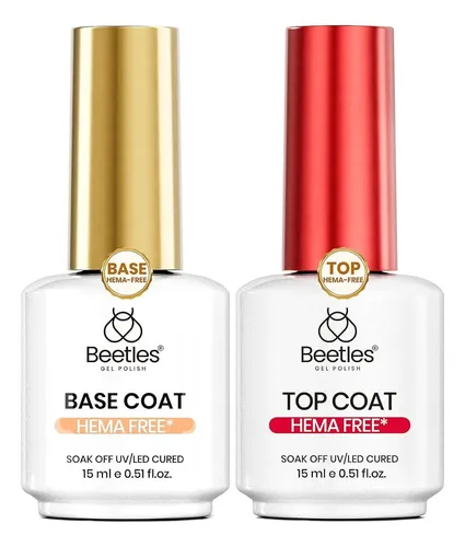 Set Gel Base Y Top Coat Beetles 15ml Sin Hema