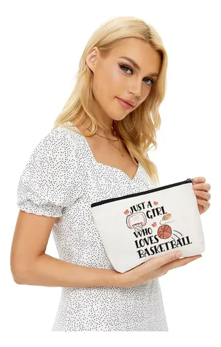 Bolsa De Maquillaje Blue Leaves Basketball Para Niñas A Prue