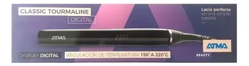 Atma Planchita De Pelo Classic Tourmaline Ceramica Digital Negro