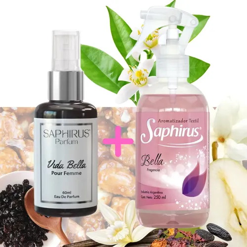 Combo Perfume Mini Milano Y Textil Saphirus Mujer Bella