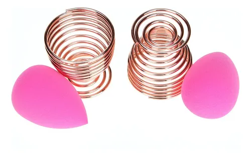 Lanma Soporte Para Esponja Maquillaje 2 Unidades Oro Rosa