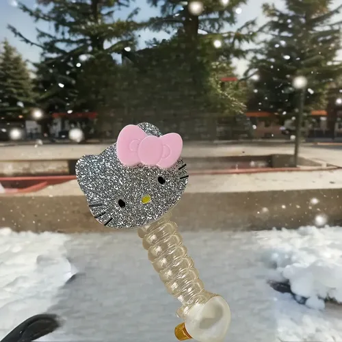 Coletero Espiral Hello Kitty Con Lazo Rosa, Regalo San Valen Kt Brillante Hello Kitty