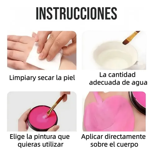 Kit Maquillaje Pintura Cara Pintacaritas Pintura Corporal Ac