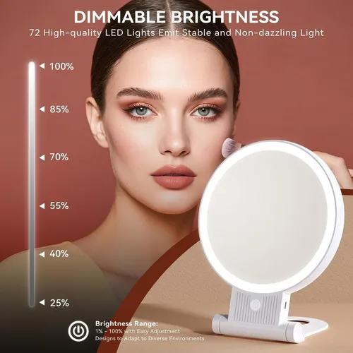 Espejo De Aumento Auxmir 1x30x Con Luz De Doble Cara
