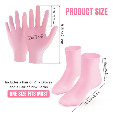 Medias Y Guantes Hidratantes Rosa Para Manos Y Pies Secos