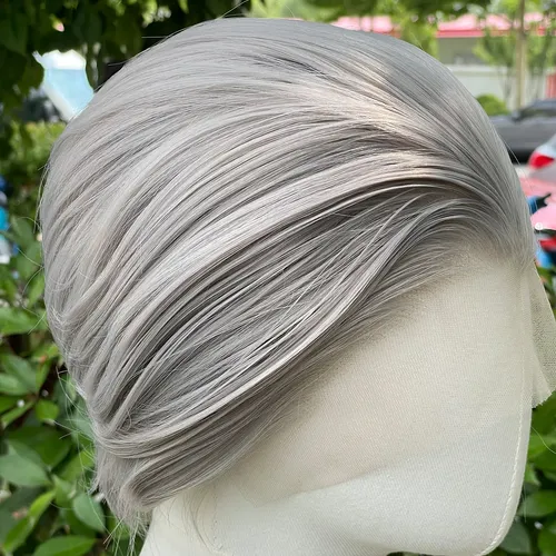 Pelucas Bob Naturales Con Corte Corto En La Parte Delantera,
