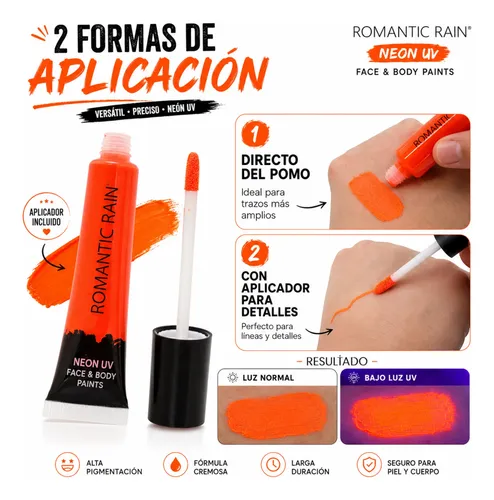 Maquillaje Neon Fluor Brilla En La Oscuridad X 3 Unidades