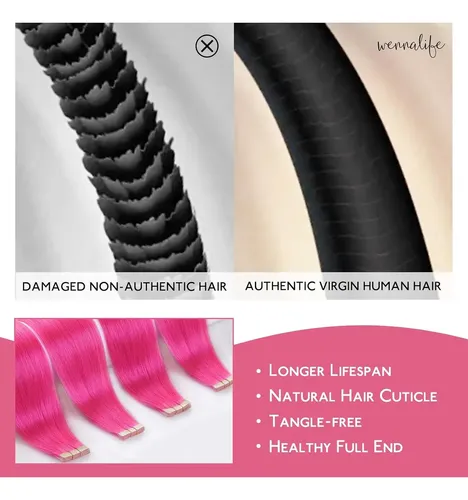 Extensiones De Cabello Con Cinta Wennalife Hot Pink 14” 25