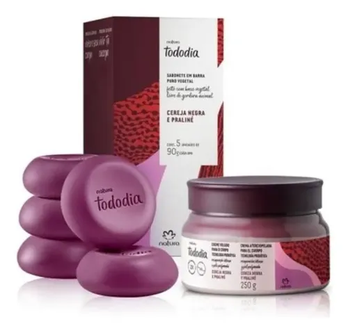 Natura Cereza Negra Y Praline Body Crema Aterciopelada Jabon