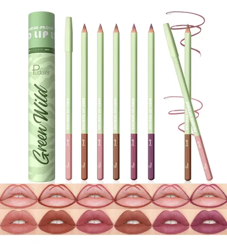 Pudaier Set 12 Lápices Delineadores Labios Mate Velvet