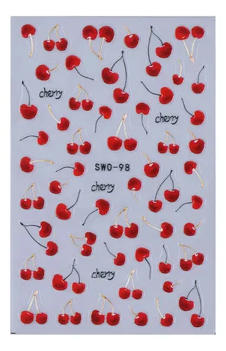 Pegatinas De Uñas Con Estampado De Gelatina De Cereza