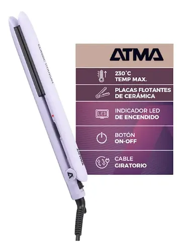 Planchita De Pelo Atma Classic Titanium 230°C PL8833P