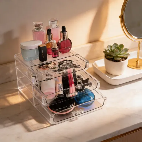 Organizador Maquillaje Cosmeticos Belleza 3 Cajones Plastico