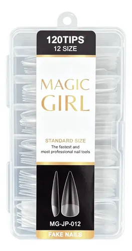 Tips Uñas Postizas Stiletto Mate 2 Cajas 240 Tips 12 Size