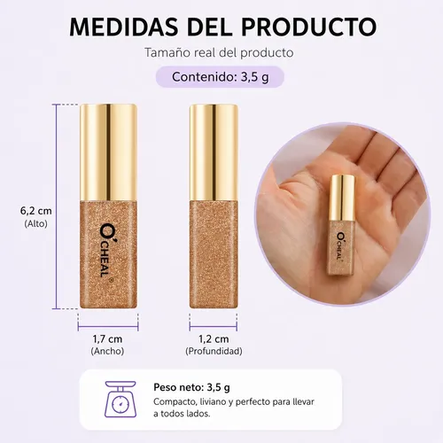 Sombra Líquida Ocheal Glitter 3d Brillo Larga Duración
