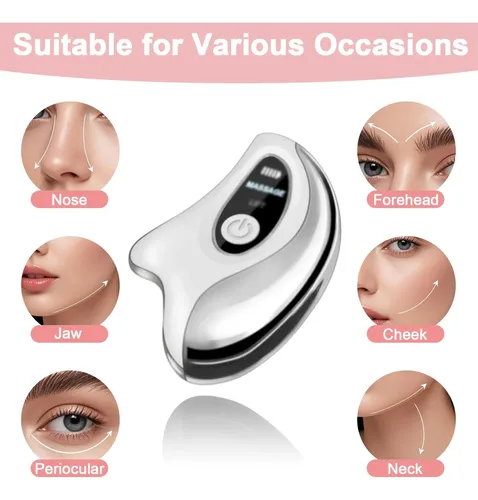 Masajeador Rostro Gua Sha Electrico 2 Modos Calor Vibracion