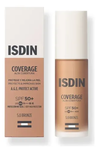 Base Maquillaje Isdin Coverage 5 Bronze Spf50 30ml Bronce