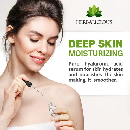 Sérum De Ácido Hialurónico Herbalicious, 2 Onzas, Hidratante Día/noche