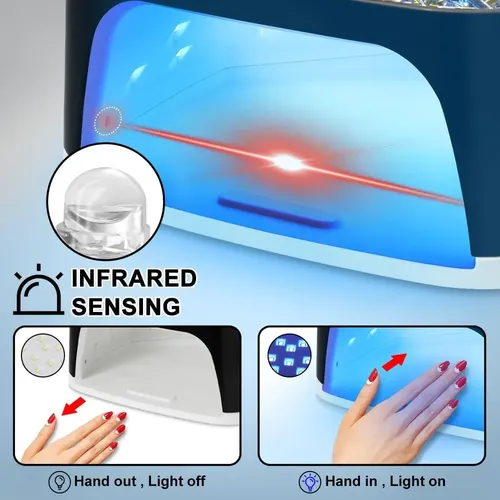 Lámpara Uv Led Negra Profesional Para Secado De Uñas