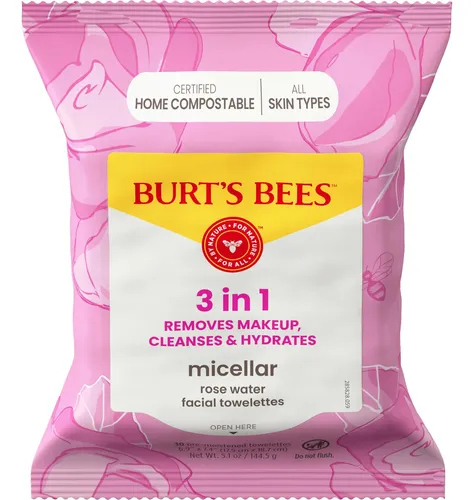 Toallitas De Agua De Rosas Micelares Burt’s Bees, 30 Unidade