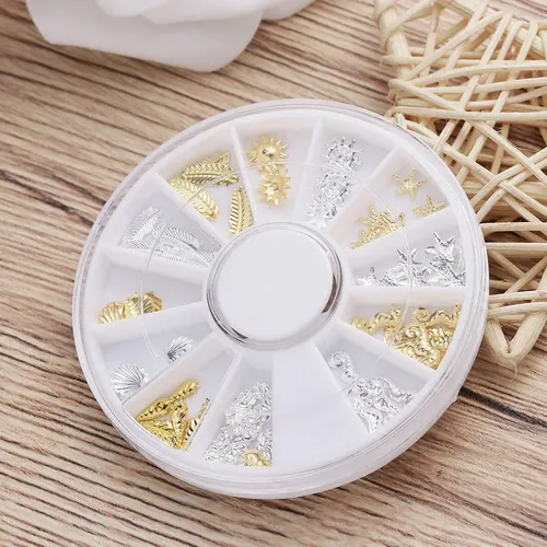 4 Cajas De Stickers Para Uñas Aleación Chica Diy