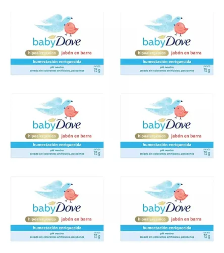 Jabón en barra Dove Baby 75 g pack x 6