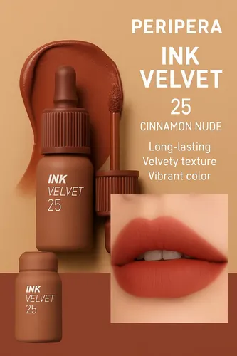 Peripera Labial Ink Velvet Nude 4g Color Cinnamon Nude 25