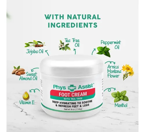 Crema Calmante Para Pies Y Piernas Physassist. Tarro De 4 Oz