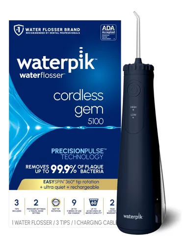 Hilo Dental Inalámbrico Waterpik Wf-27, Portátil, Azul Azul