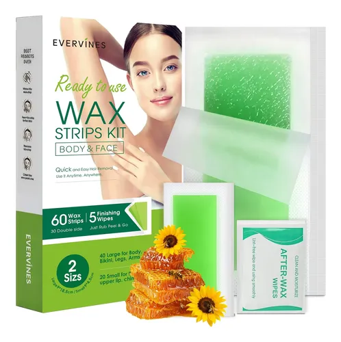 Depilación Corporal Y Facial Wax Strips Evervines, 60 Unidad