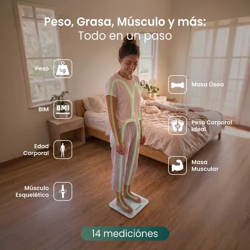 Balanza Corporal Inteligente Maverick Smartscale4 Blanco