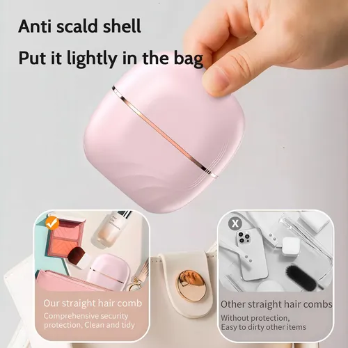 Mini Hair Straightener, Cordless Rechargeable 2-in-1 Hair