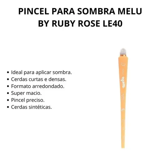 Pincel Para Sombra Melu By Ruby Rose Le40 Cor Laranja