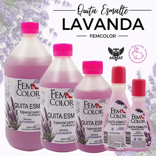 Quitaesmalte Lavanda Sin Acetona Manicuria 1000ml Femcolor
