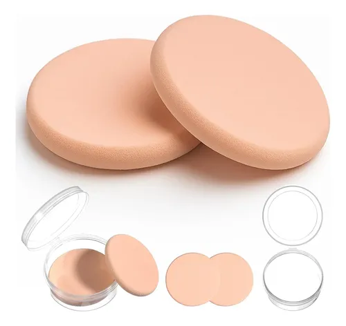 Cjw2 Esponjas De Maquillaje Redondas Para Base Con Estuche.c