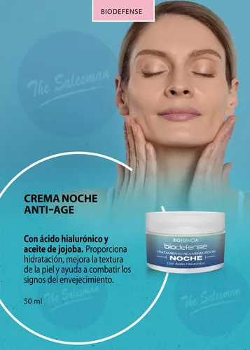 Crema Facial Biodefense Noche Con Ác. Hialurónico Y Jojoba