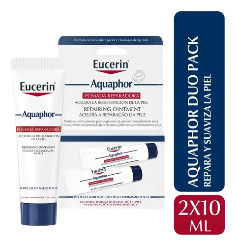 Pack X2 Pomada Reparadora Acelera la Regeneración de la Piel 10ml Euce Aquaphor