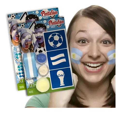 Kit Maquillaje Artistico Stencil Hipoalergenico Pintafan X2_kits Futbol 1 De C/modelo_pintafan