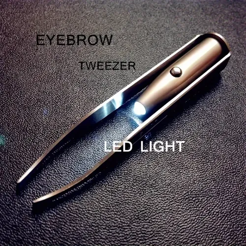 Pinzas Para Cejas Con Luz Led De Acero Inoxidable Precisión