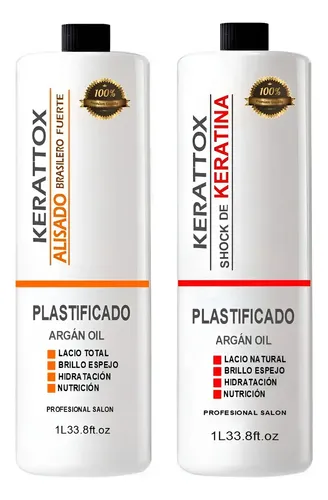 Alisado Plastificado + Shock De Keratina 2×1 Litro Envio